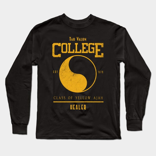 Tar Valon College Yellow Ajah Slogan and Symbol Long Sleeve T-Shirt by TSHIRT PLACE